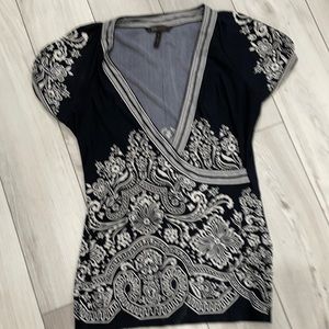 BCBG Maxazaria knit top with classy printed design.